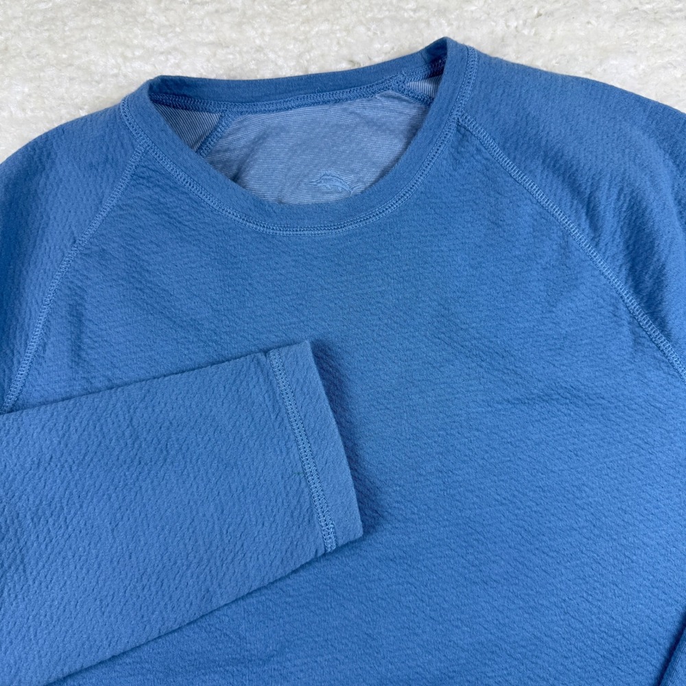 Tommy Bahama Pullover Men XL Blue Reversible Long Sleeve Textured Marlin Logo